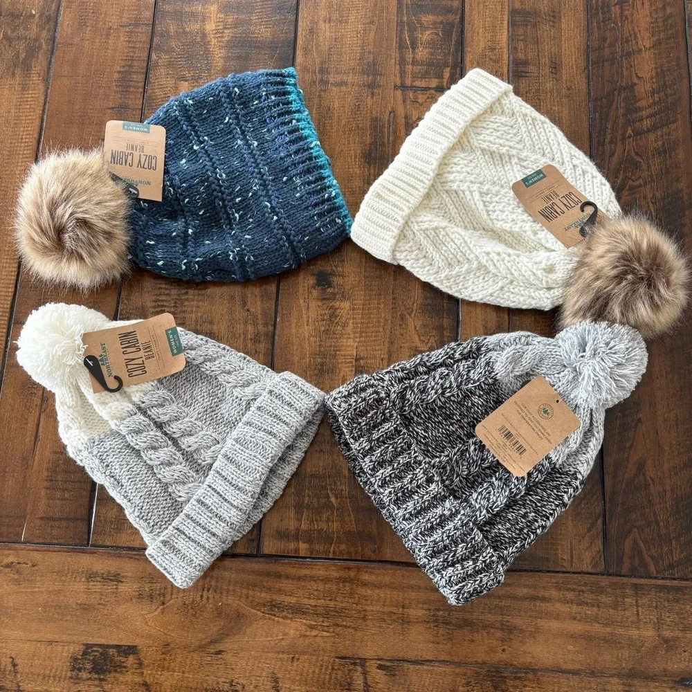 Lot Of 4‎ Northeast Outfitters Beanie Women's One Size Cozy Cabin Snug Fit NEW